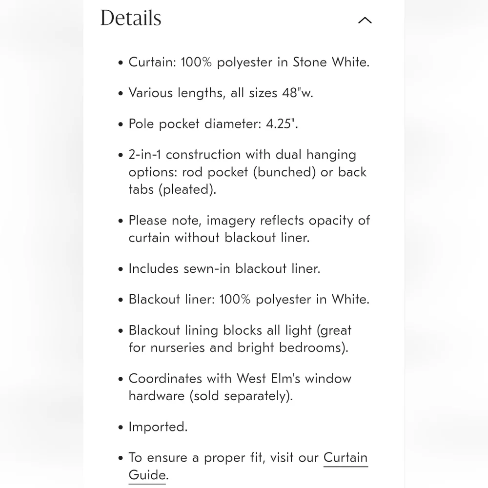 ❤️BUY 2 GET 1 FREE West Elm Crossweave Curtain